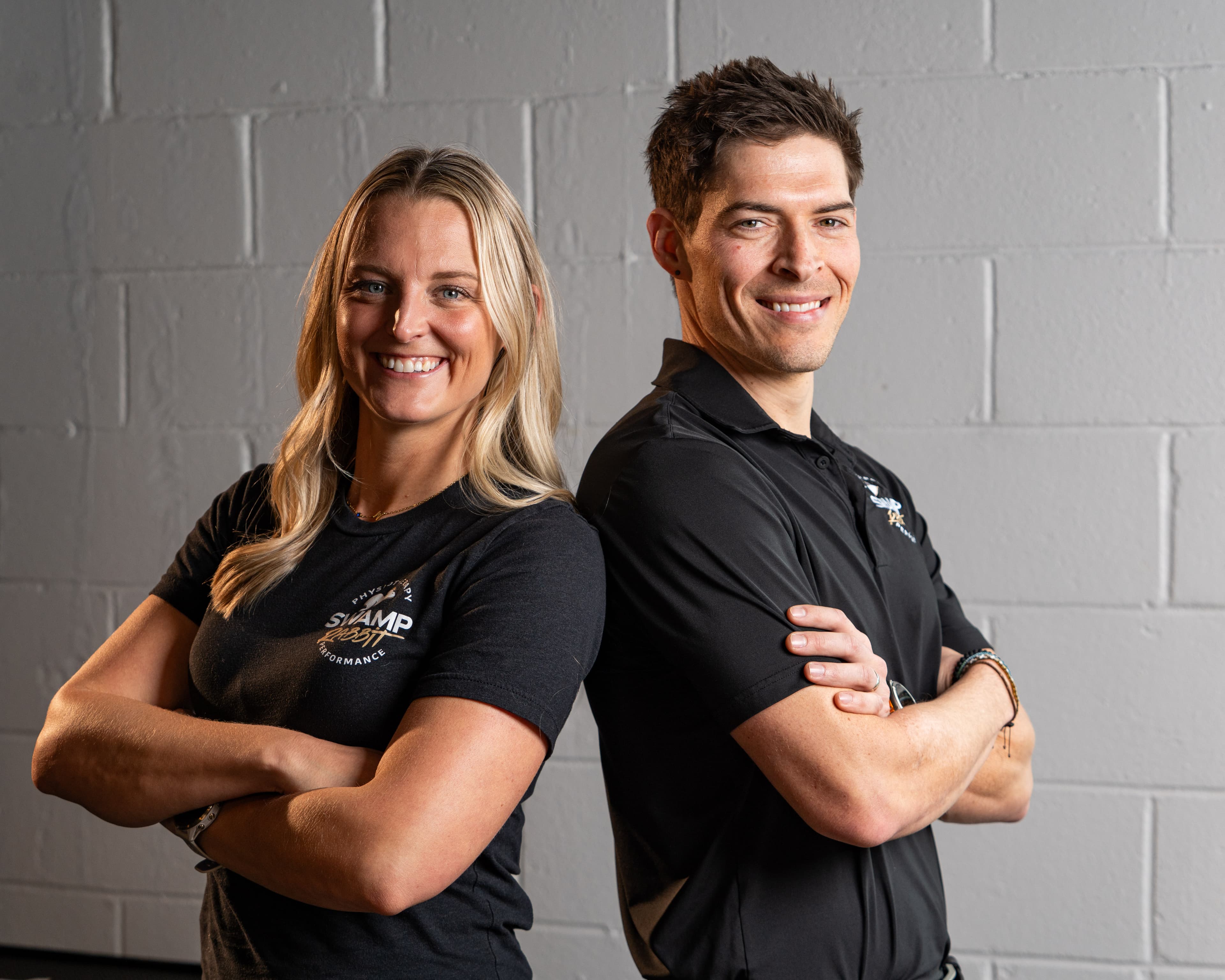 Austin and Allison Kocchi, physical therapists and founders of Swamp Rabbit Physiotherapy in Greenville, South Carolina